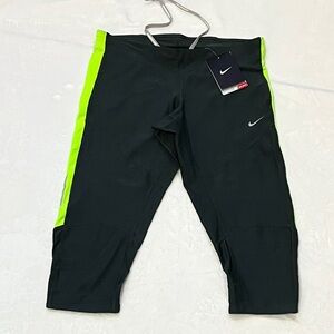 Nike Women’s Green and Neon Green Rash Guard Running Capri